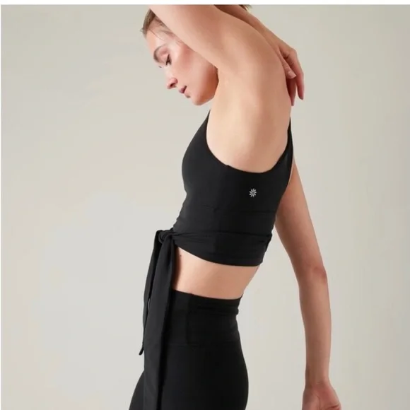 Athleta TRANSCEND WRAP LONGLINE BRA black SMALL - Picture 2 of 7